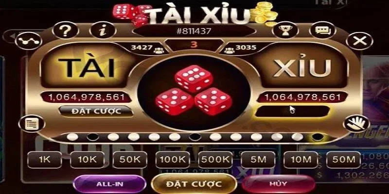 Game tài xỉu rất thịnh hành